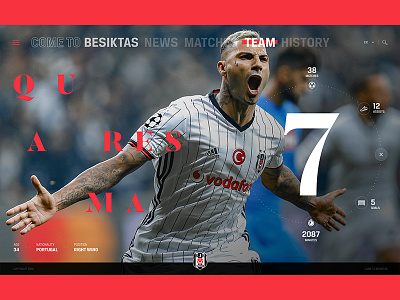 Come To Besiktas - Player Detail besiktas design football soccer ui ux web