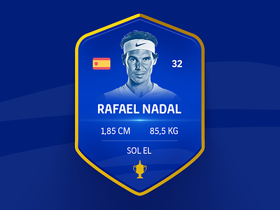 Rafael Nadal Card Design badge card icon illustration player rafael nadal tennis ui us open vector