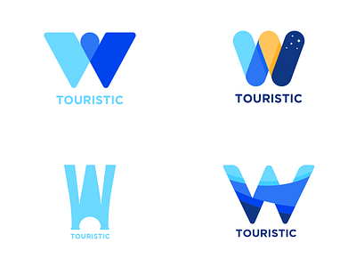 W Touristic Logo branding design illustration logo typography w logo