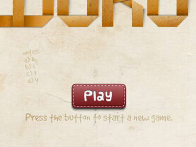Menu redesign app application button fabric game ios menu origami paper texture