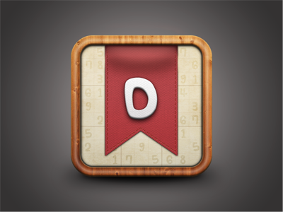 Doku Icon Concept app game icon ios numbers sudoku texture wood
