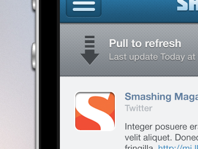 Sharizy app blue green interface ios iphone list refresh texture topbar ui ux visual