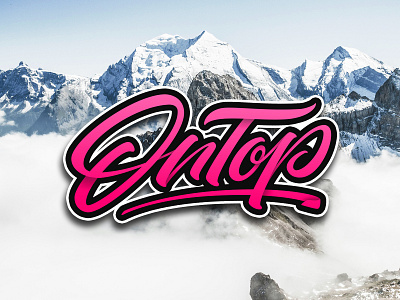 OnTop Handlettering handlettering illustration logo mountain ontop sticker vector