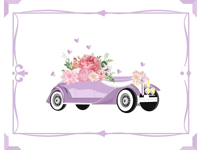 wedding car digital art