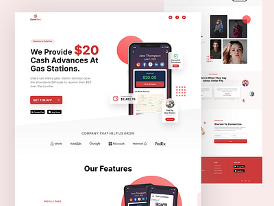 Dollar Pay Landing Page branding dashboard financial fintech landing page minimalist modern product design ui ui design user interface web design web page