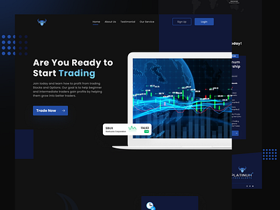 Bulltraders Landing Page dark theme design financials graphic design laning pages modern product design trading ui user interface web design webpage website design