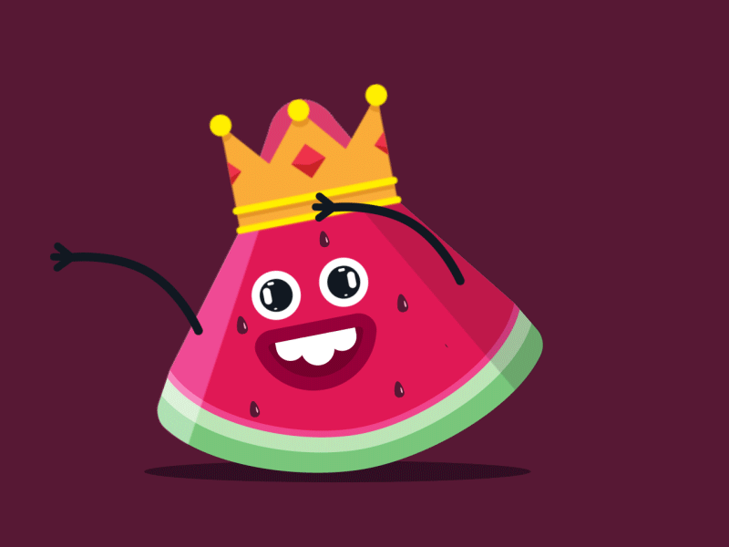 King Watermelon 2d animation animation character fresh king loop summer watrermelon