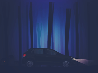 Night Drive In A Creepy Forest car cars cold creatures driving forest ghosts golf halloween horror loop polo spooky supernatural volkswagen vw