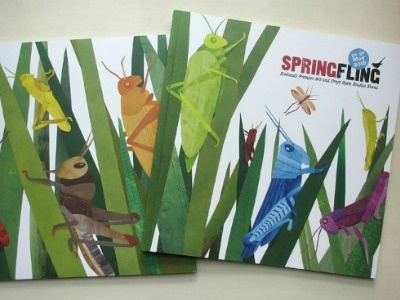 Spring Fling Cover book cover collage grasshoppers insects