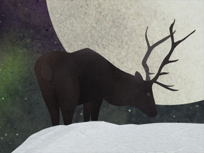 Moonlight Stag collage deer digital moon stag wildlife