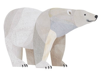 The Mighty Polar Bear collage endangered animals illustration polar bear