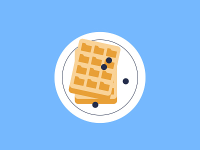 Work from home breakfast folder illustration minimalist morning office stay home waffles work from home