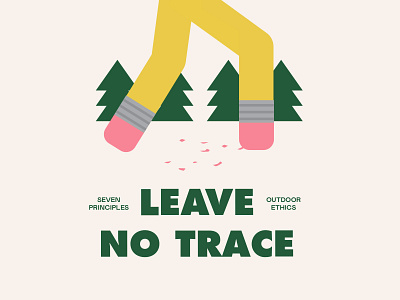 Leave no trace earth footprints forest hike illustration leave no trace mountain national park nature outdoor trace