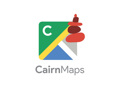 Cairn Maps app cairn design fun google google maps illustration logo maps minimalist outdoor poster road