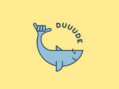 Duuude beach dude fun icon illustration ocean sea shark surf