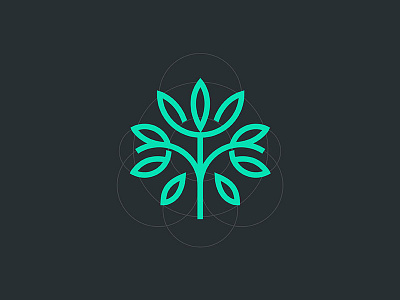 Tree Logo circle grid icon leaves logo logotype mark sun symbol tree