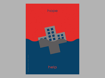 Help - Beacon Relief poster beacon cross effort help hope minimalist natural disaster poster relief