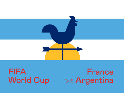 France vs Argentina argentina fifa football france poster rooster russia soccer world cup