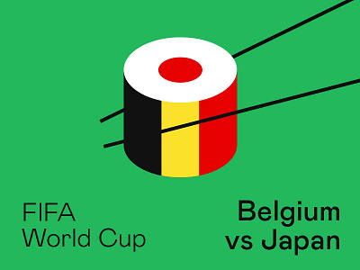 Japan vs Belgium belgium fifa football japan poster russia soccer sushi world cup