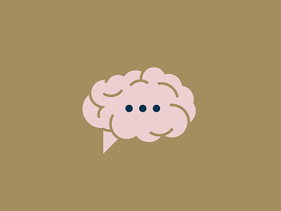 Brain talk brain chat icon illustration minimalist talk talking