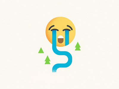 Cry me a river cry emoji illustration minimalist river timberlake