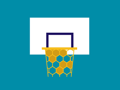 Charlotte Hornets vs Brooklyn Nets basketball beehive bees brooklyn charlotte honey hornets illustration minimalist nba nets