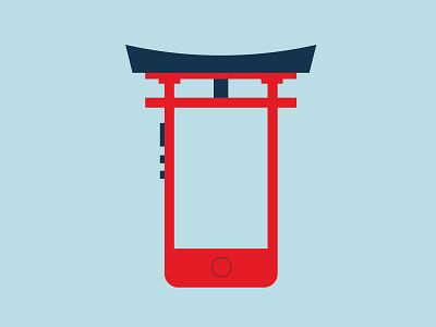 Modern Japan arch gate illustration japan japanese minimalist mobile phone torii