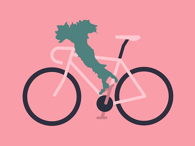 Giro d'Italia bike cyclism cyclist giro illustration italia italy map minimalist