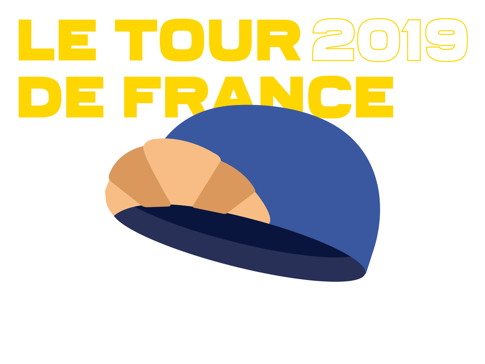 Tour de France 1/2 bike croissant cyclism cyclist france hat illustration minimalist paris sport tour de france