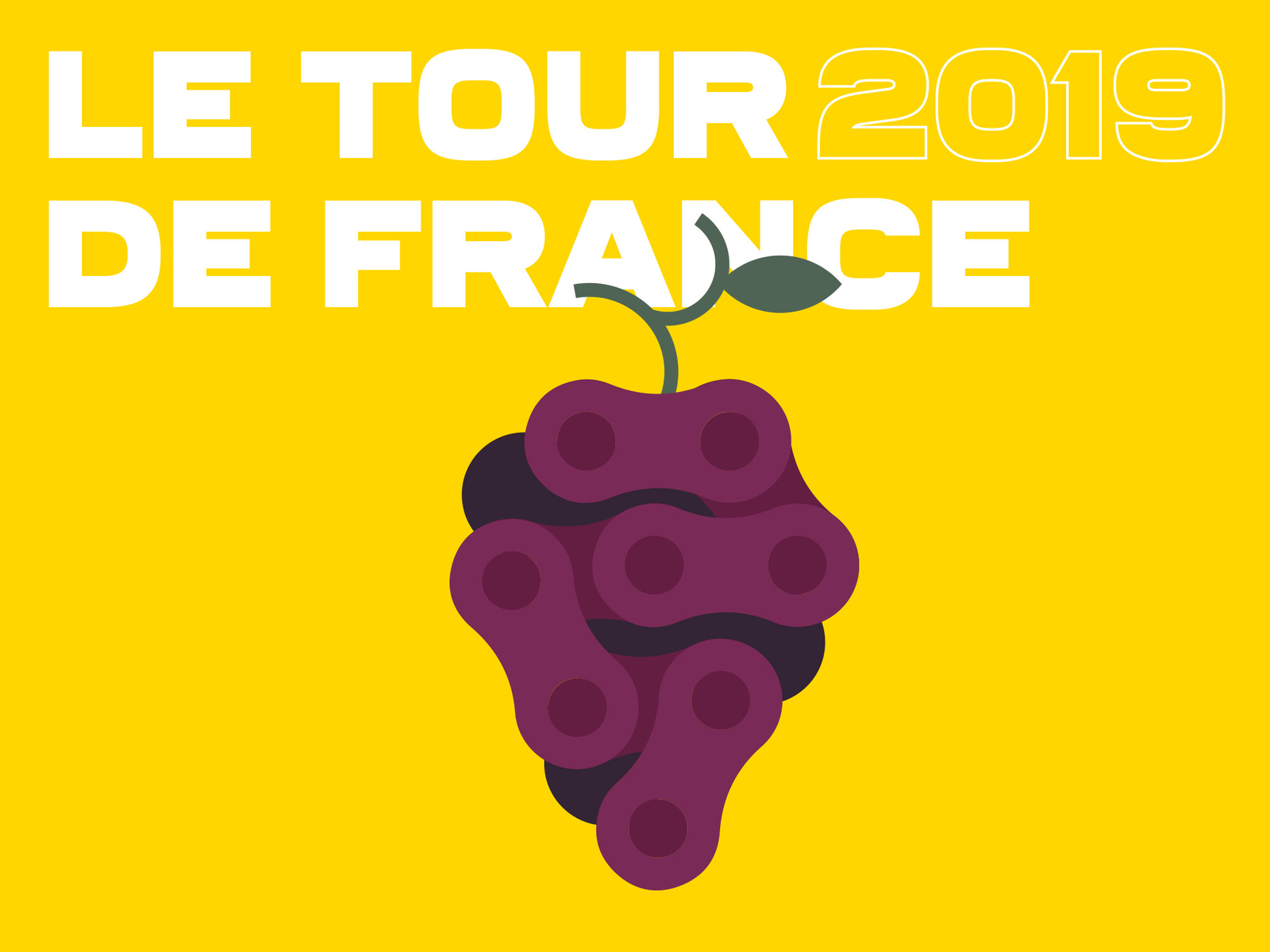 Tour de France 2/2 bike chain cyclism cyclist france french grapes illustration minimalist paris tour de france wine