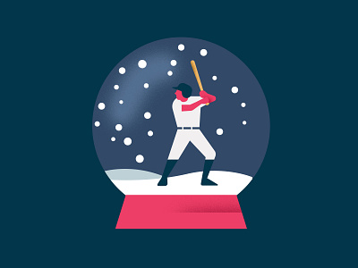 Baseball in winter baseball illustration minimalist snow snow ball sport winter