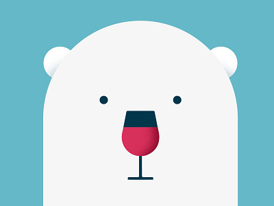 Polar wine bear drink illustration minimalist polar polar bear snow white bear wine winter