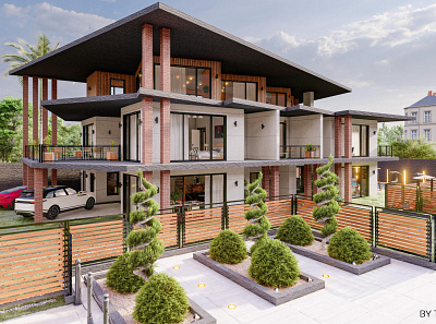 3D Architectural Visualization House cinema4d exterior exterior design exterior rendering lumion render