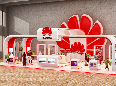 Huawei Exhibition booth design 3d architecture cinema4d interior interior design lumion render rendering