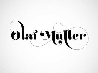 Tribute to Olaf Muller calligraphy script typography