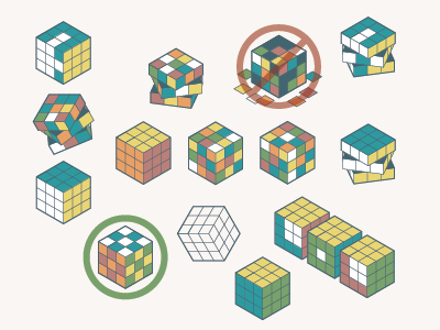 Cubes cube icon poster vector