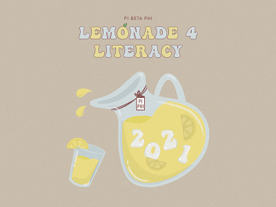 Pi Beta Phi Lemonade for Literacy T-shirt Design design drawing illustration procreate typography