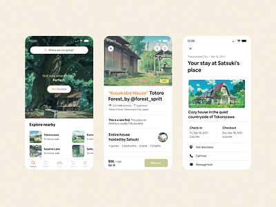 Airbnb Totoro Edition airbnb design figma studioghibli totoro ui ux