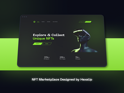 0NEZER0 - NFT Marketplace futuristic color combination graphic design hexaup nft marketplace ui nft ui nft website design nft website ui ui web ui website design