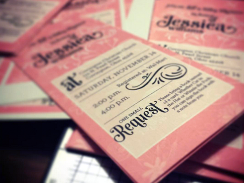 Non Traditional Baby Shower Invite pinkblack baby shower invitations