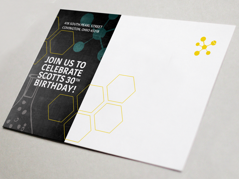 Postcard Birthday Invite themes science postcard birthday invite