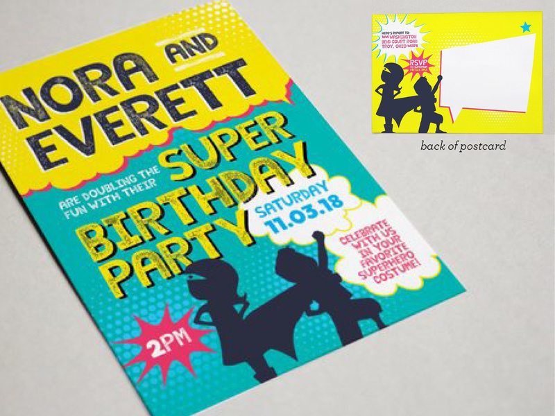 superhero postcard invite by jenny mielecki dribbble dribbble postcard invite