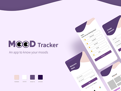 Mood Tracker design graphic design mood purple ui ux