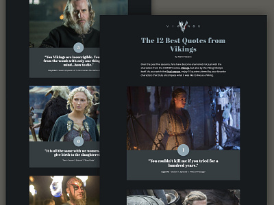 Quotes from Vikings design typography ui web website