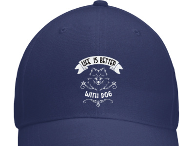 Cap design with dog. beautiful dog t shirt branding design design dog dog lover illustration logo product design product packaging design ui