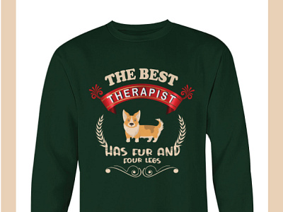 The best therapist has fur and four legs. beautiful dog t shirt branding design design dog dog lover illustration logo product design product packaging design