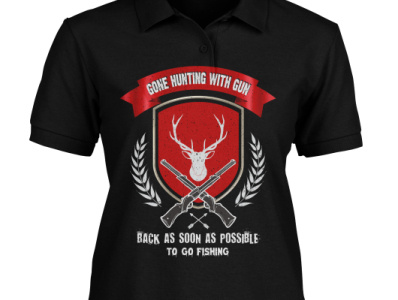 Gonna hunting with gun t shirt design.