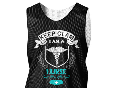 Keep clam i am a nurse t shirt. branding branding design design dog illustration logo medical nurse product design product packaging design ui vector