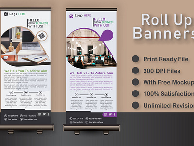 Roll Up banner branding branding design business banner design illustration logo product design product packaging design roll up banner vector