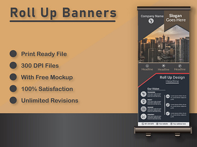 BUSINESS ROLL UP BANNER DESIGN. branding branding design design illustration logo product design product packaging design vector